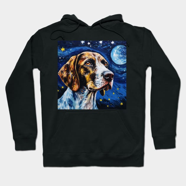 English Pointer portrait Starry Night Hoodie by NatashaCuteShop